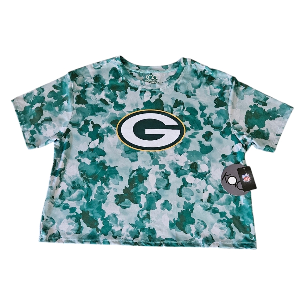 Kadl Green Bay Packer Crop Top NEW NWT Women's Size M Green White NFL Football